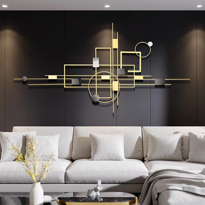 Interior Design Luxury House - สินค้าดรอปชิปปี 2024 ของตกแต่งบ้านหรูหรา งานศิลปะติดผนังโลหะสำหรับห้องนั่งเล่น ของตกแต่งบ้าน