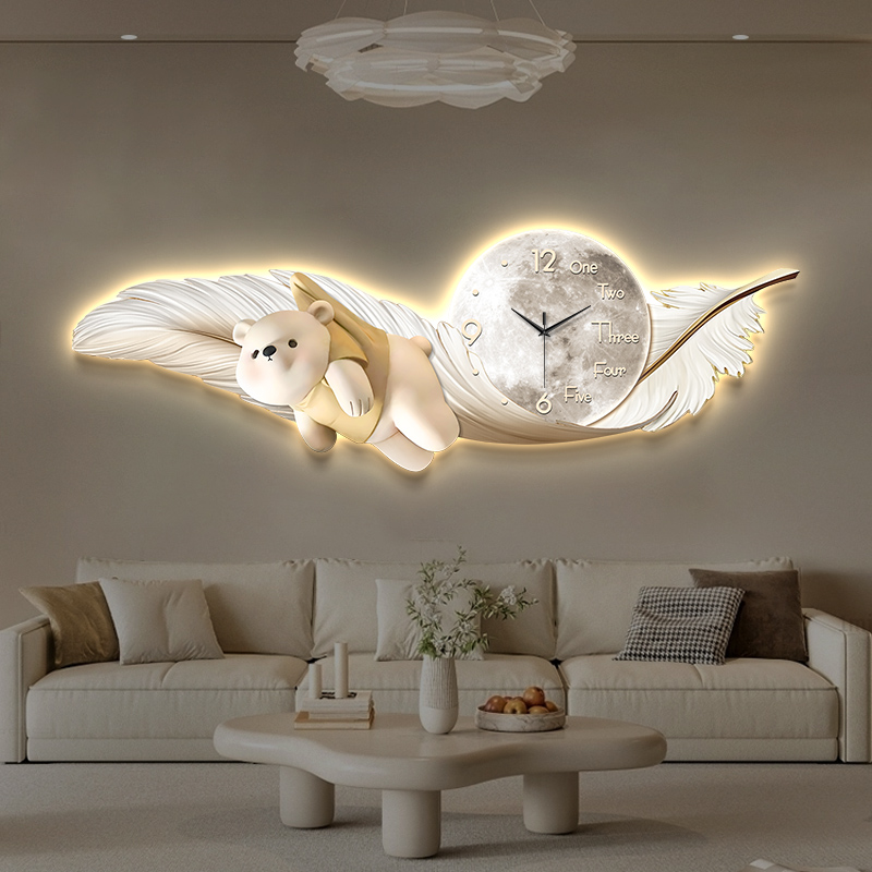 Interior Design Luxury House - นาฬิกาแขวนผนังขนาดใหญ่ ดีไซน์หรูหรา สไตล์ยุโรป พร้อมแสดงอุณหภูมิ วันที่ เหมาะสำหรับตกแต่งภายในบ้าน