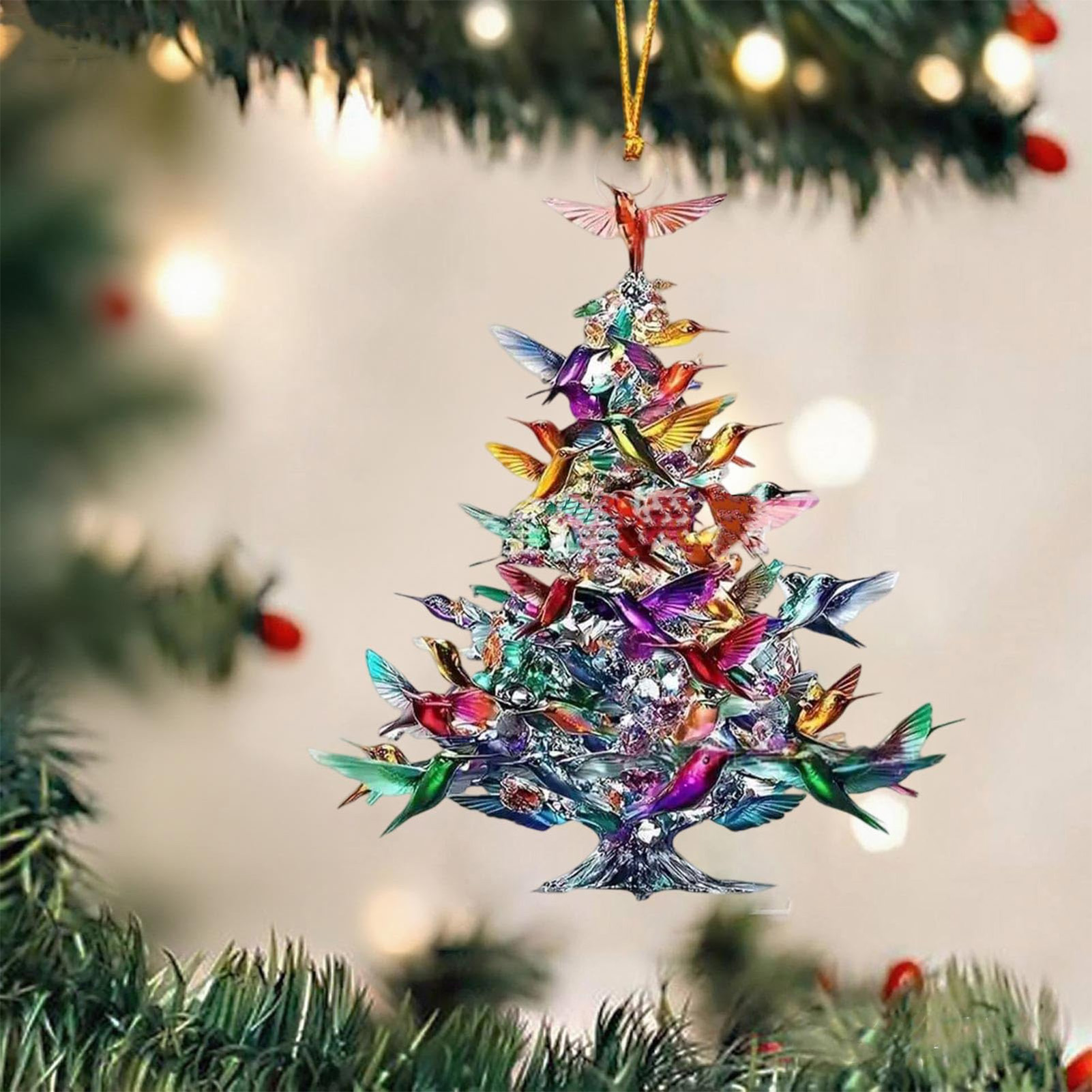 Interior Design Xmas - เครื่องประดับรูปนกอะคริลิก 2 มิติ ขนาด 8 ซม.