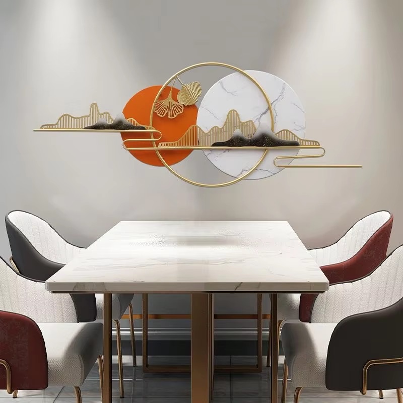 Interior Design Luxury House - ของตกแต่งผนังบ้านหรูหรา ขนาด 150x55 ซม. สำหรับตกแต่งห้องนั่งเล่นด้วยงานศิลปะโลหะ