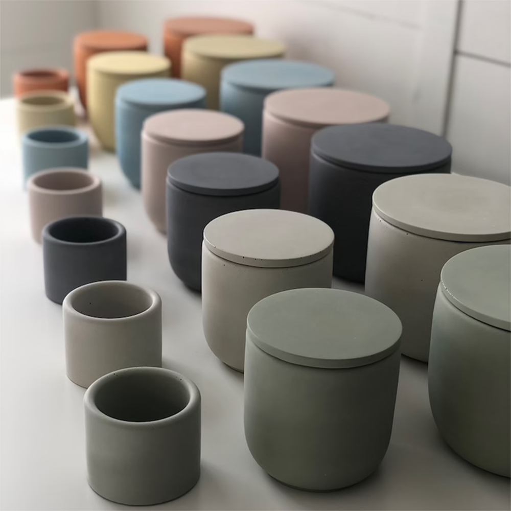 Terrazzo Pot Cement - กล่องซีเมนต์แม่พิมพ์ซิลิโคนกระถางดอกไม้หินขัดเชิงเทียนกล่องเก็บแม่พิมพ์ขวดขี้ผึ้งแม่พิมพ์ซีเมนต์โฮมเมด