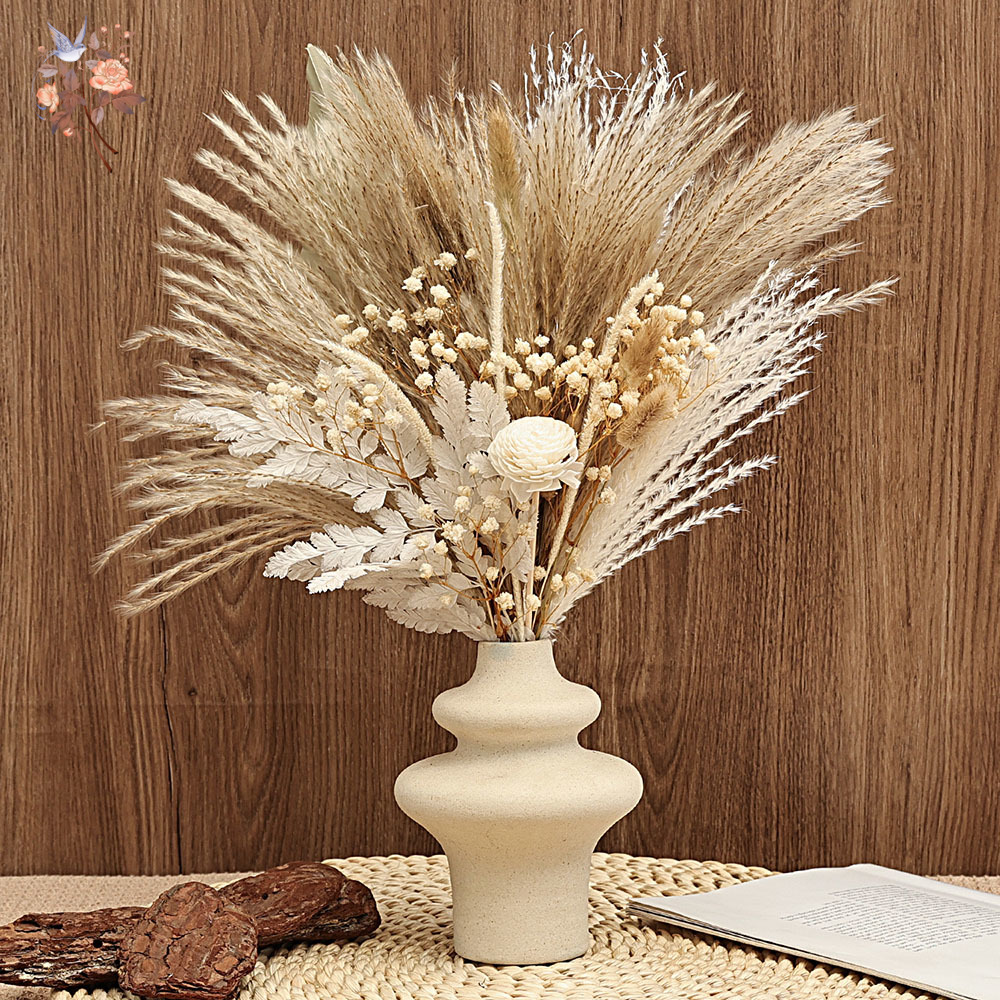 40 ชิ้นแห้ง Pampas Reeds ใบปาล - Dried Pampas Bundle บทวิจารณ์และราคา