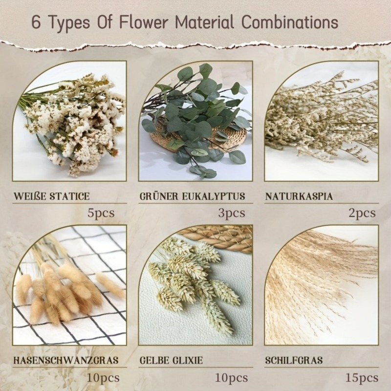 ชุดดอกไม้แห้งผสมสไตล์โบโฮ 45 ช - Dried Pampas Bundle บทวิจารณ์และราคา