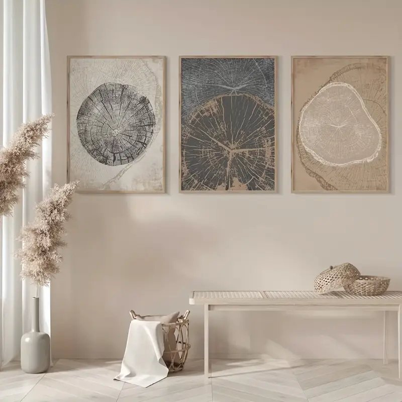 ภาพวาดแหวนต้นไม้สไตล์นอร์ดิก 3 - Abstract Canvas Set บทวิจารณ์และราคา