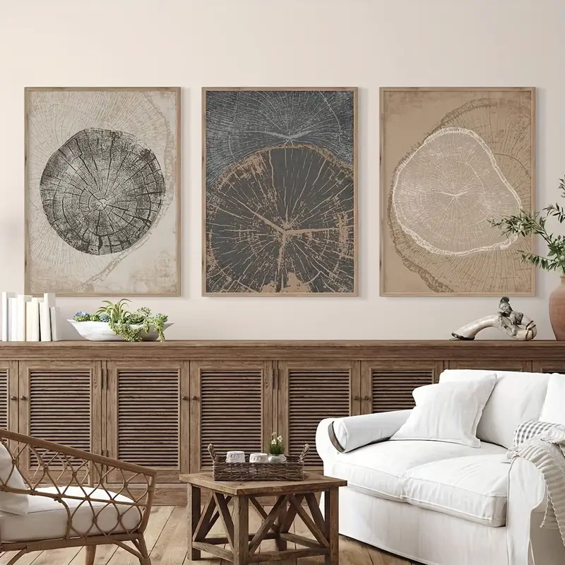ภาพวาดแหวนต้นไม้สไตล์นอร์ดิก 3 - Abstract Canvas Set บทวิจารณ์และราคา