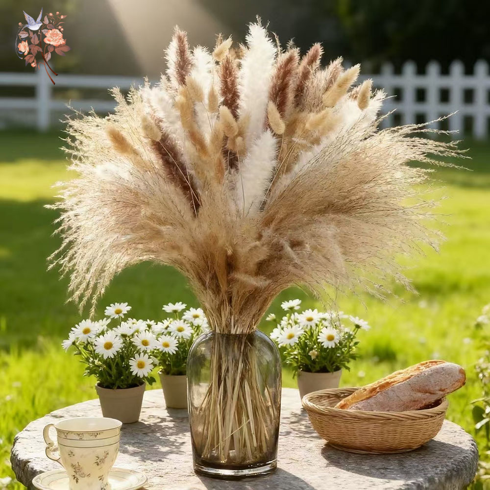 ช่อดอกไม้แห้งธรรมชาติผสม แพมพั - Dried Pampas Bundle บทวิจารณ์และราคา