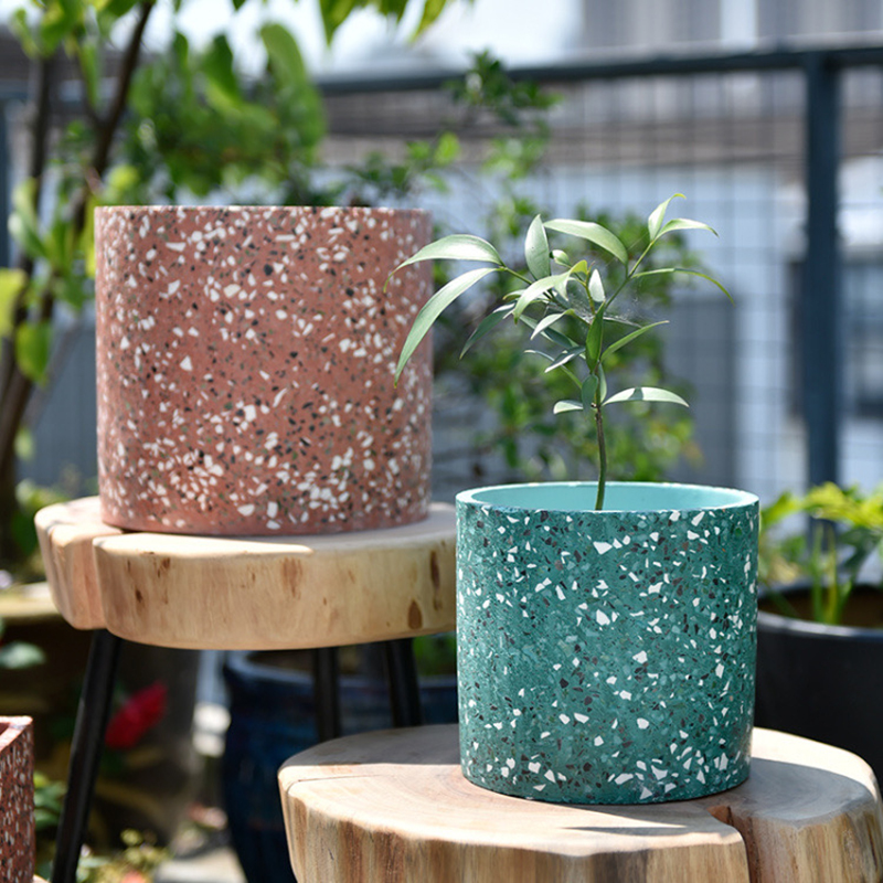ดอกไม้ขนาดใหญ่หม้อซิลิโคนแม่พิ - Terrazzo Pot Cement บทวิจารณ์และราคา