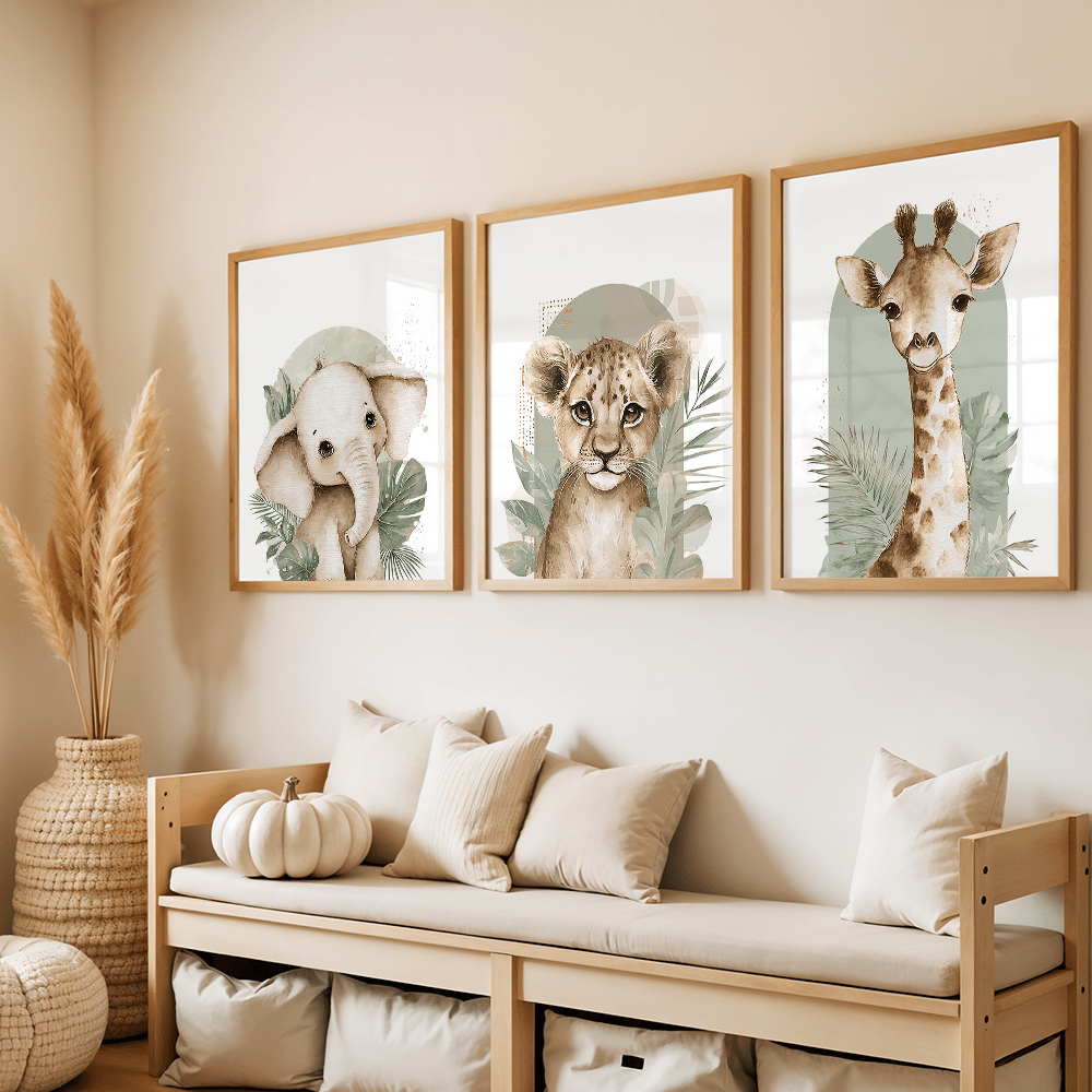 ชุดภาพพิมพ์บนผ้าใบลายสัตว์ ช้า - Abstract Canvas Set บทวิจารณ์และราคา