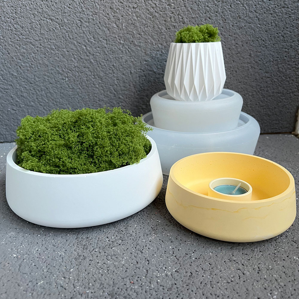 ชามคอนกรีตแม่พิมพ์ซิลิโคน DIY  - Terrazzo Pot Cement บทวิจารณ์และราคา