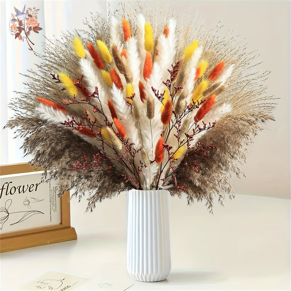 85 ชิ้นธรรมชาติปุยฤดูใบไม้ร่วง - Dried Pampas Bundle บทวิจารณ์และราคา