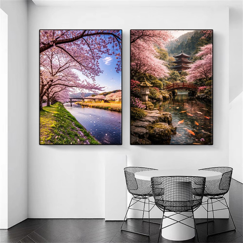 ฉากสวนญี่ปุ่นต้นซากุระโปสเตอร์ - Interior Design Poster บทวิจารณ์และราคา
