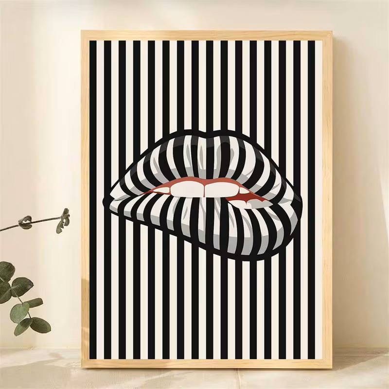 โปสเตอร์ผ้าใบลายทางเรียบง่ายแล - Interior Design Poster บทวิจารณ์และราคา