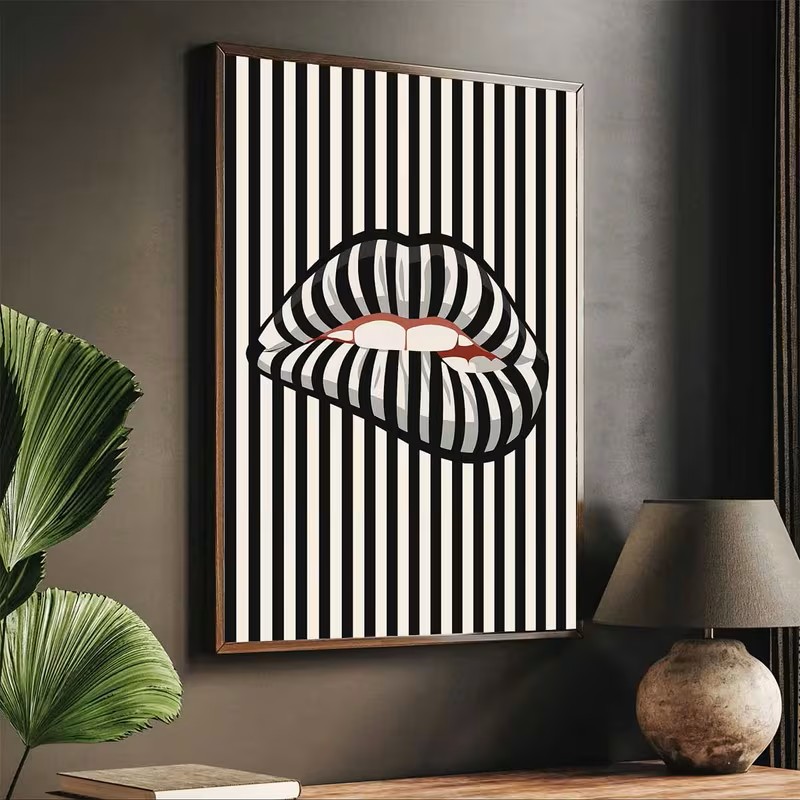 โปสเตอร์ผ้าใบลายทางเรียบง่ายแล - Interior Design Poster บทวิจารณ์และราคา