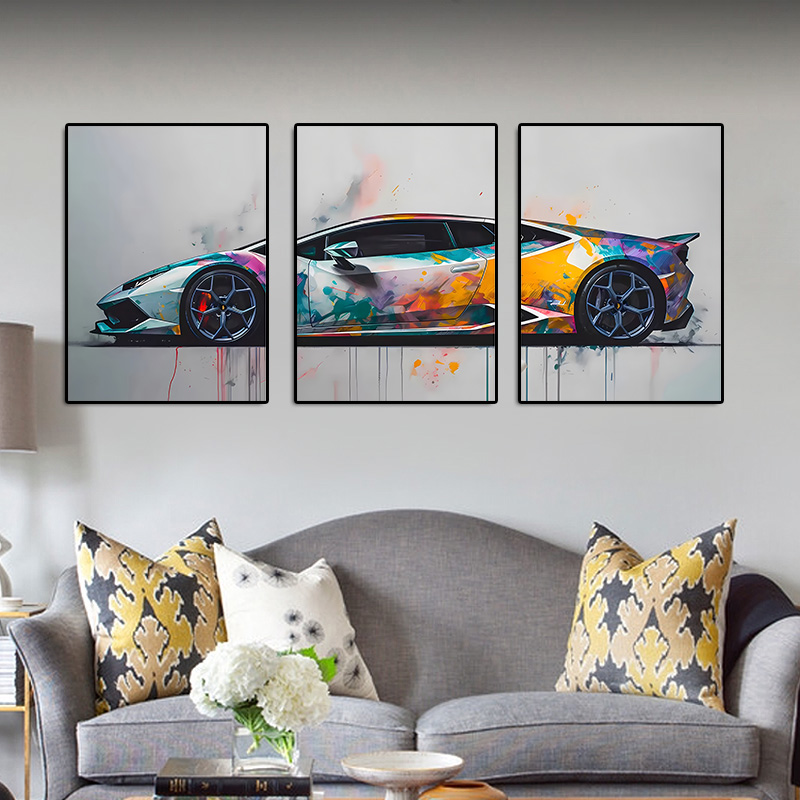 3 ชิ้น/ชุด ภาพพิมพ์รถซูเปอร์คา - Abstract Canvas Set บทวิจารณ์และราคา