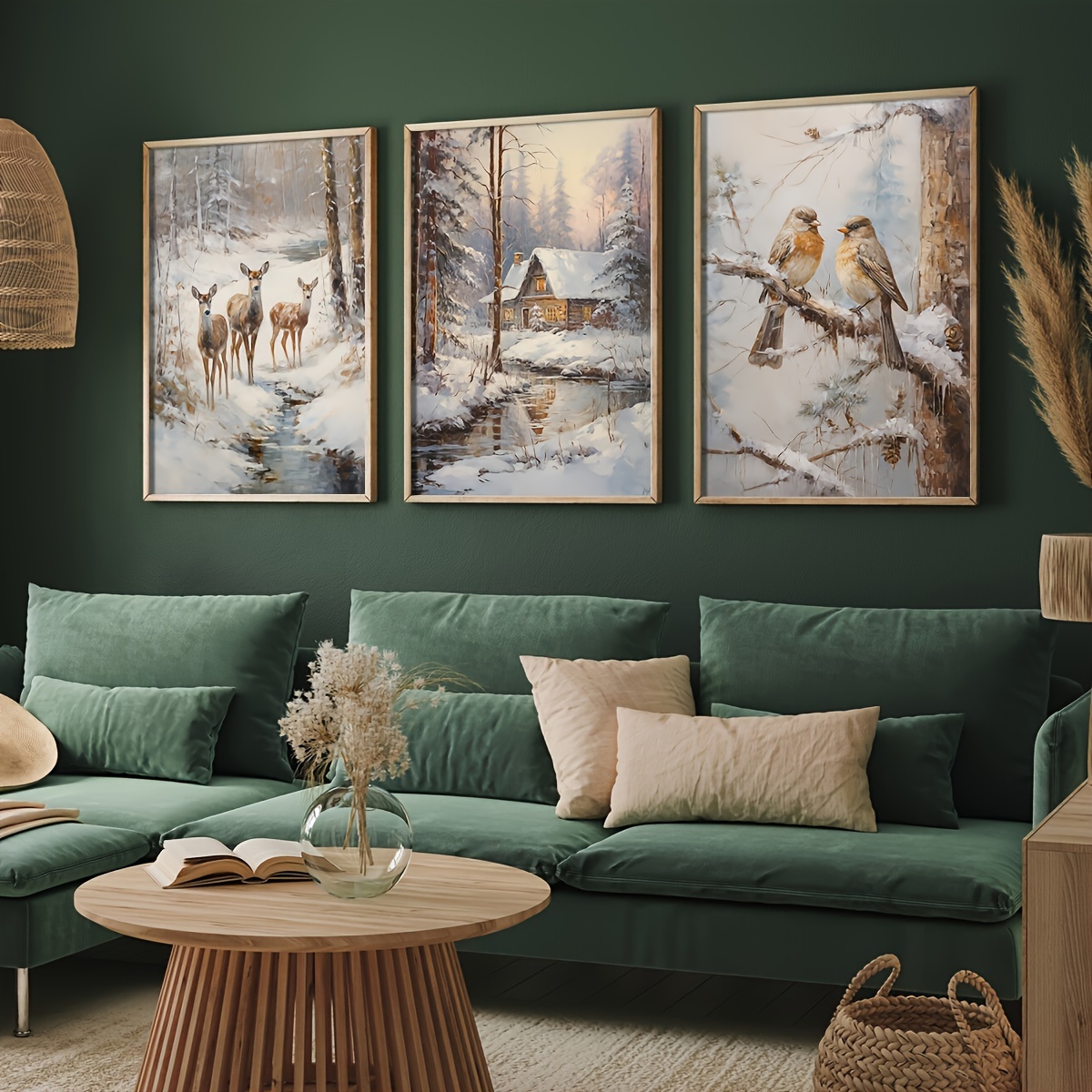 ภาพวาดบนผ้าใบไร้กรอบ 3 ชิ้น/ชุ - Abstract Canvas Set บทวิจารณ์และราคา